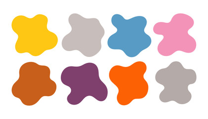 Colorful blobs on white background shapes abstract  in white background