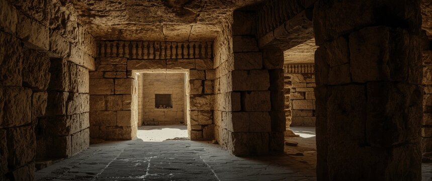 Inside view of the famous Agamemnon tomb located in Micenas area, Greece