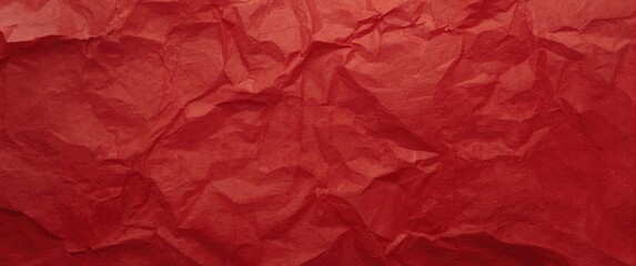 Fototapeta premium Extreme closeup of handmade paper in red with wrinkles and shallow focus