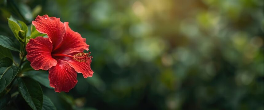 Scarlet Joba Blossom alongside Crimson Hibiscus