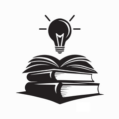 Light Bulb With Book Logo Vector Smart Education Logo Template.
