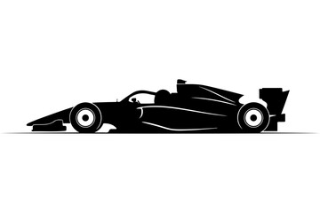 Obraz premium Silhouette of a Formula 1 Race Car