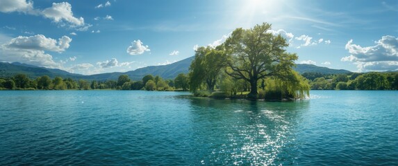 While exploring France in summer, I was enchanted by the breathtaking scenery - the blue sky mirrored on the crystal water, encircled by tall trees