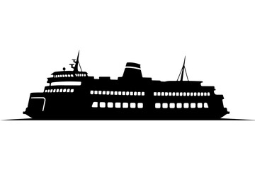 Obraz premium Silhouette of a Large Passenger Ship