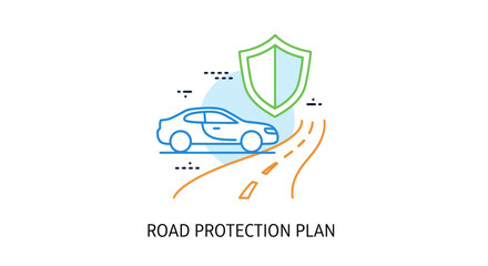 Fototapeta premium Car Insurance Protection Plan Illustration.