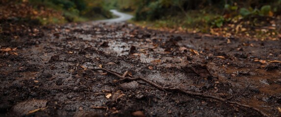 Fototapeta premium Soil with wet or muddy texture as background