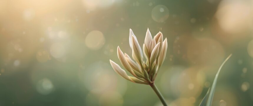 Blurry image of neomarica candida flower buds