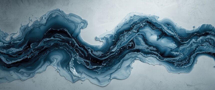 Epoxy hardened liquid creating abstract stains that mimic sea waves and water textures