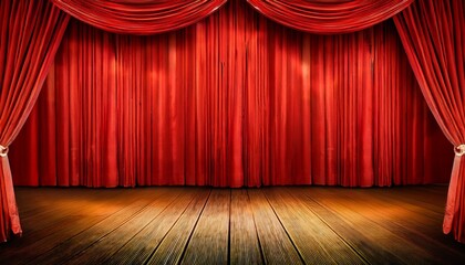 Fototapeta premium red curtains stage