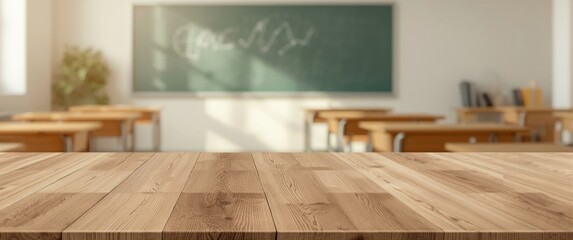 Display product on a wooden top with blurred background suitable for mockups and advertising