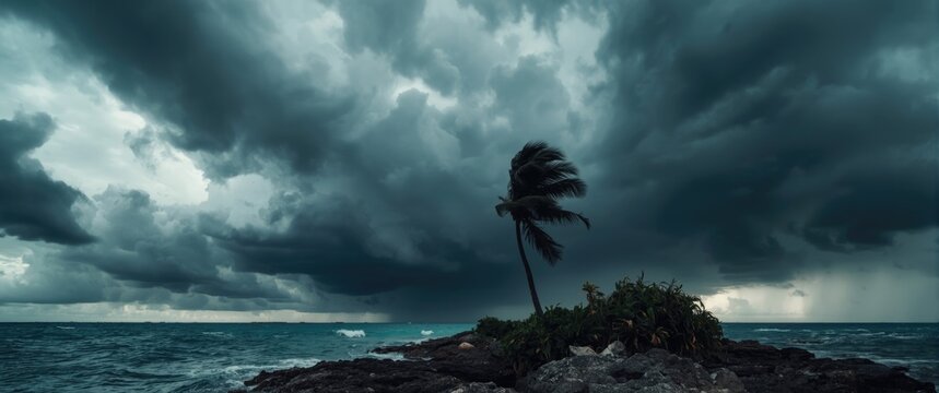 Sky over Caribbean just before hurricane hits