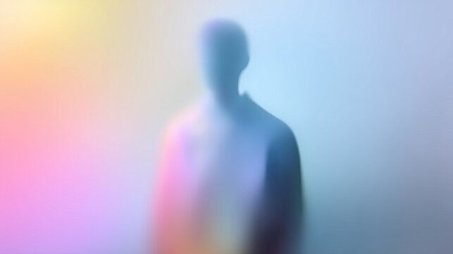 abstract pastel silhouette portrait on white gradient background avatar minimal