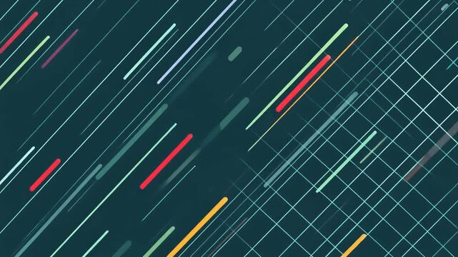 Abstract Motion Graphics: Flat UI Grid Lines Scrolling Diagonally in Minimal Tech Style (Seamless Loop)