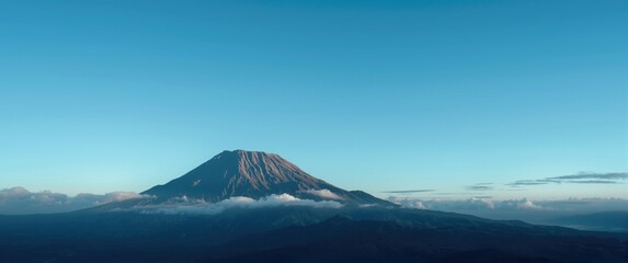 Fototapeta premium Mount Klabat, the tallest peak in North Sulawesi, boasts a pristine atmosphere