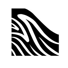 black and white zebra corner pattern