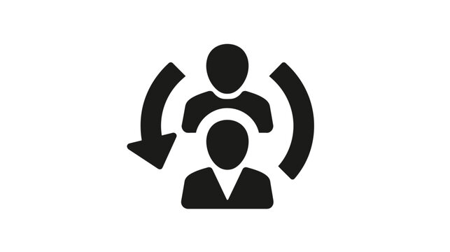 Business People Exchange Icon: Teamwork, Collaboration, and Communication Symbol for Interaction and Human Resources