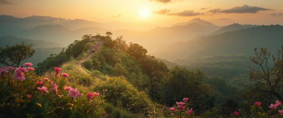 Naklejka premium Panoramic Panorama from Teapot Mountain Summit