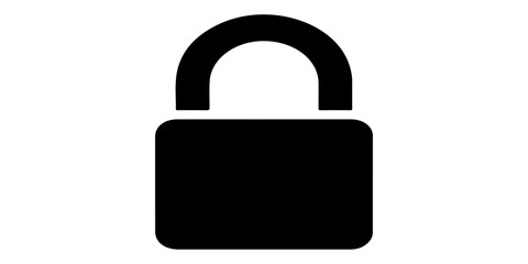 Vector illustration of a secure metal padlock icon isolated on a white background as a safety symbol for internet web protection and access