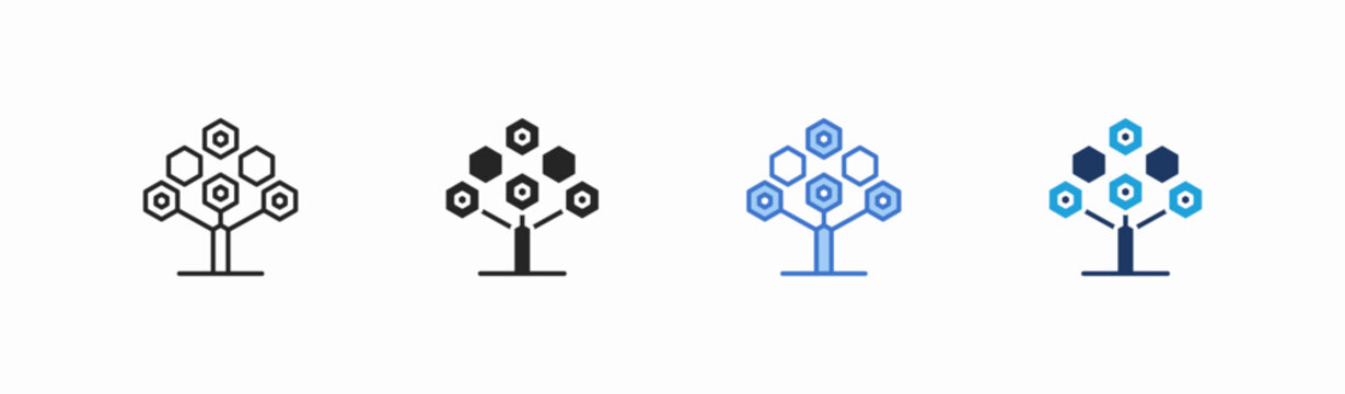 Set of algorithm icon collection in multiple style. Icon suitable for web and mobile application