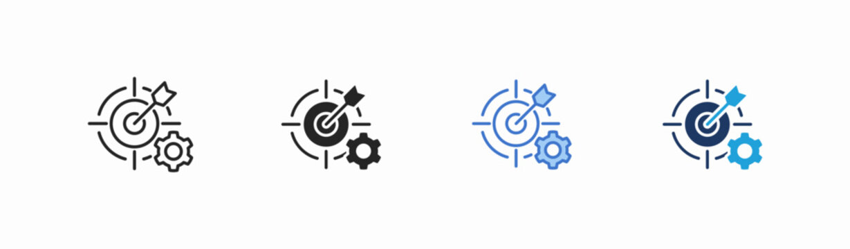 Set of accuracy icon collection in multiple style. Icon suitable for web and mobile application