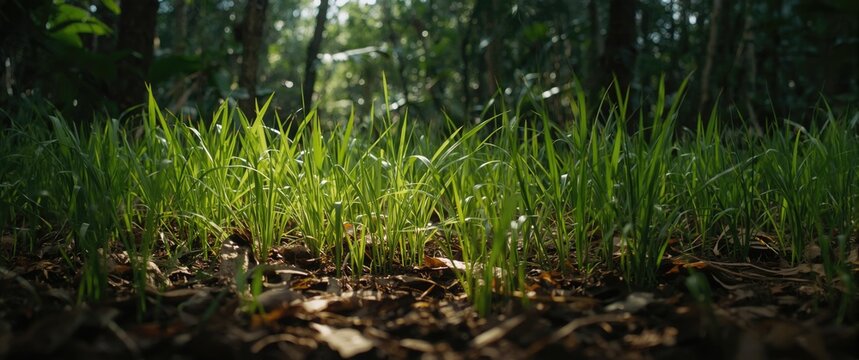 Grass growing on the ground
