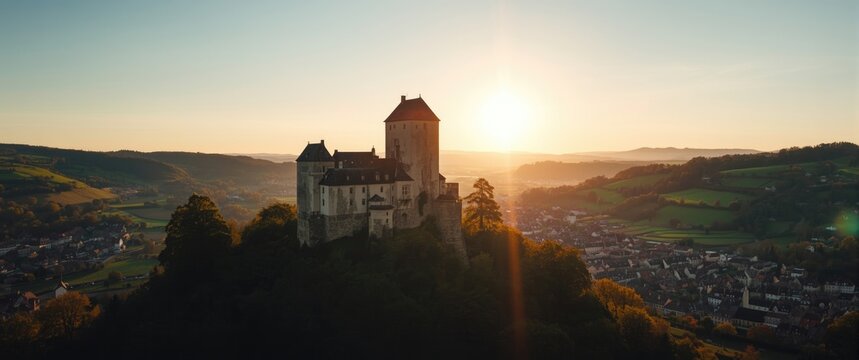 Medieval castle and ancient heritage situated atop a hill in the Middle Rhine valley near Bacharach