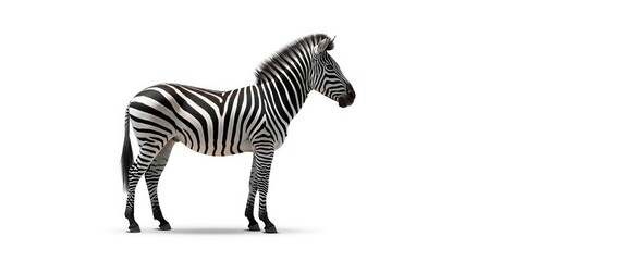 Fototapeta premium White background with a zebra animal