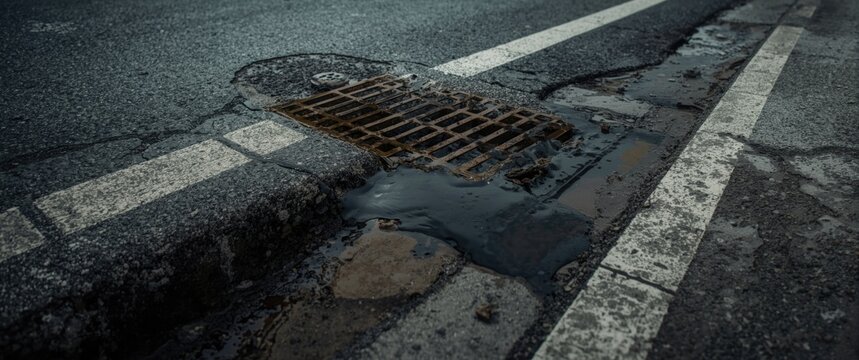 Environmental concerns arise from oil spilling onto asphalt and contaminating water via storm drains