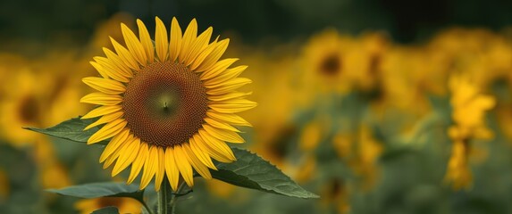 Obraz premium An annual plant in the sunflower family featuring a large flower head and a stem that can grow up to 3 metres tall