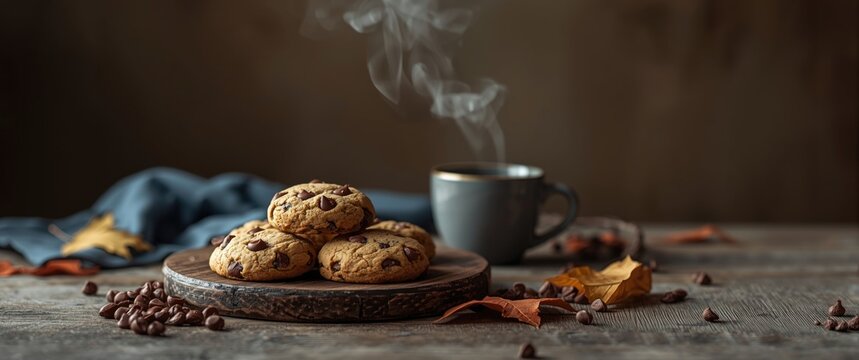 Catalog or menu photo of chocolate chip cookies