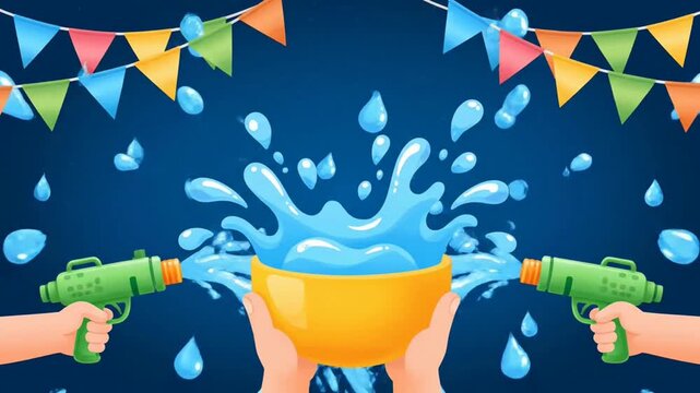 Happy songkran festival greeting animation video