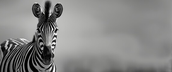 Fototapeta premium Zebra in Black and White Photo