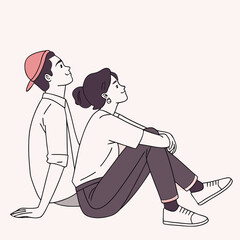 Sitting Back to Back 1