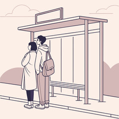 Waiting for Bus Together
