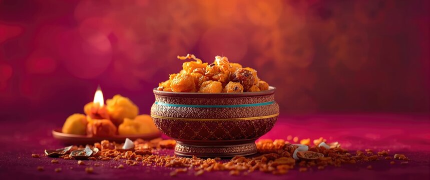 Faral bowl for Indian Diwali snack