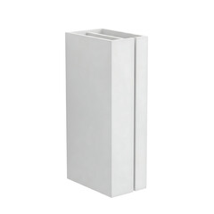 Tall rectangular planter with divided opening isolated on a transparent background