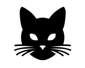 Fototapeta premium black cat head logo, simple design, vector illustration. 