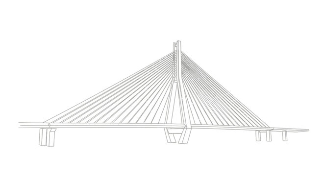 cable-stayed bridge illustration