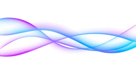 Abstract Blue and Purple Wave Lines on Transparent Background