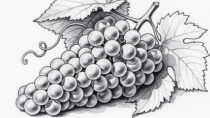 Grapes Vintage Sketch
