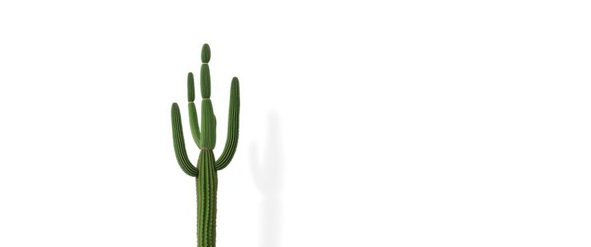 Cowboy cactus (Euphorbia Ingens) tropical succulent plant on white background, clipping path included