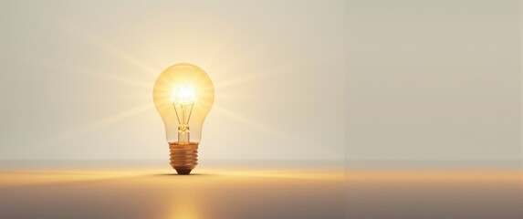 Bright yellow light bulb symbolizing a business concept