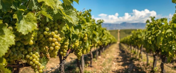 Obraz premium Images of a table grape farm in Western Cape, South Africa, with grapes being picked up close