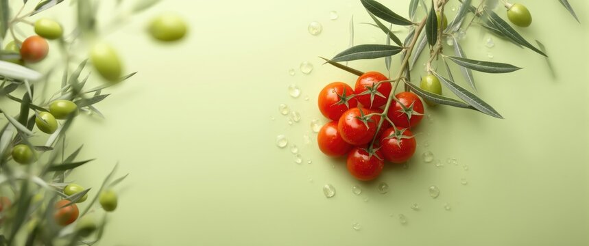 Image showing cheese, tomato, and olive branch x9