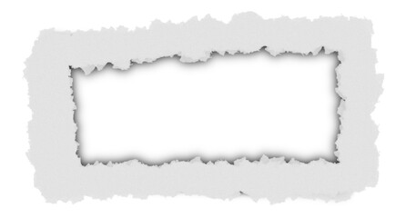 Obraz premium Realistic Rectangular Paper Tear Hole Isolated for Graphic Design Mockup