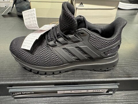 Adidas Ultimashow men's running shoes in Core Black at Adidas store, Venezia Mega Outlet, Istanbul, July 2025 