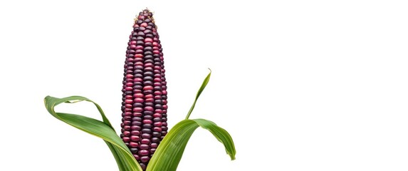 Fototapeta premium Purple corn just picked against a white backdrop