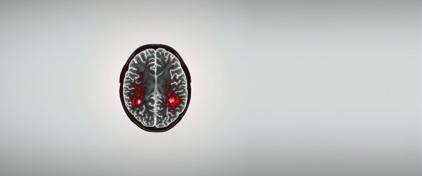Brain CT image revealing significant intracerebral and sulcus hemorrhage necessitating urgent craniectomy