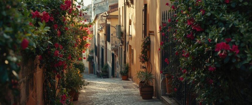 Central Tropea, Italy: narrow street perspective
