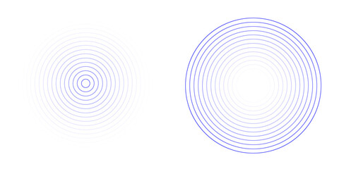 concentric circle line patterns, abstract radial rings isolated on transparent background. radar signal or sound wave ring © rashida26